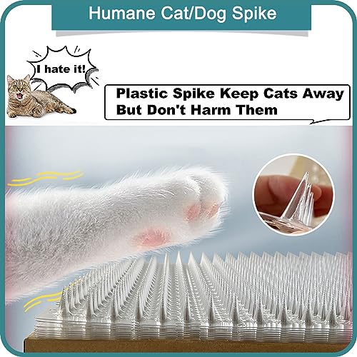 Aocoray 14 Pack Cat Deterrent OutdoorIndoor Scat Mat Pet Deterrent Training Mats Keep CatsDogs Away Plastic Mats with Spikes 23 Sqft 16 x 13 Inches - Image 3