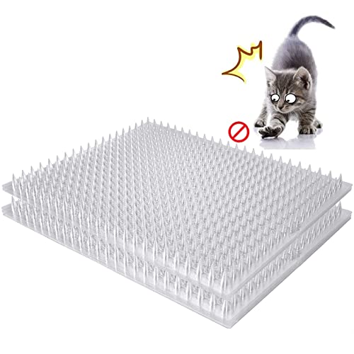 Aocoray 14 Pack Cat Deterrent OutdoorIndoor Scat Mat Pet Deterrent Training Mats Keep CatsDogs Away Plastic Mats with Spikes 23 Sqft 16 x 13 Inches - Image 1