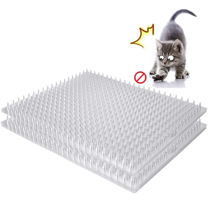 Aocoray 14 Pack Cat Deterrent OutdoorIndoor Scat Mat Pet Deterrent Training Mats Keep CatsDogs Away Plastic Mats with Spikes 23 Sqft 16 x 13 Inches - Image 2