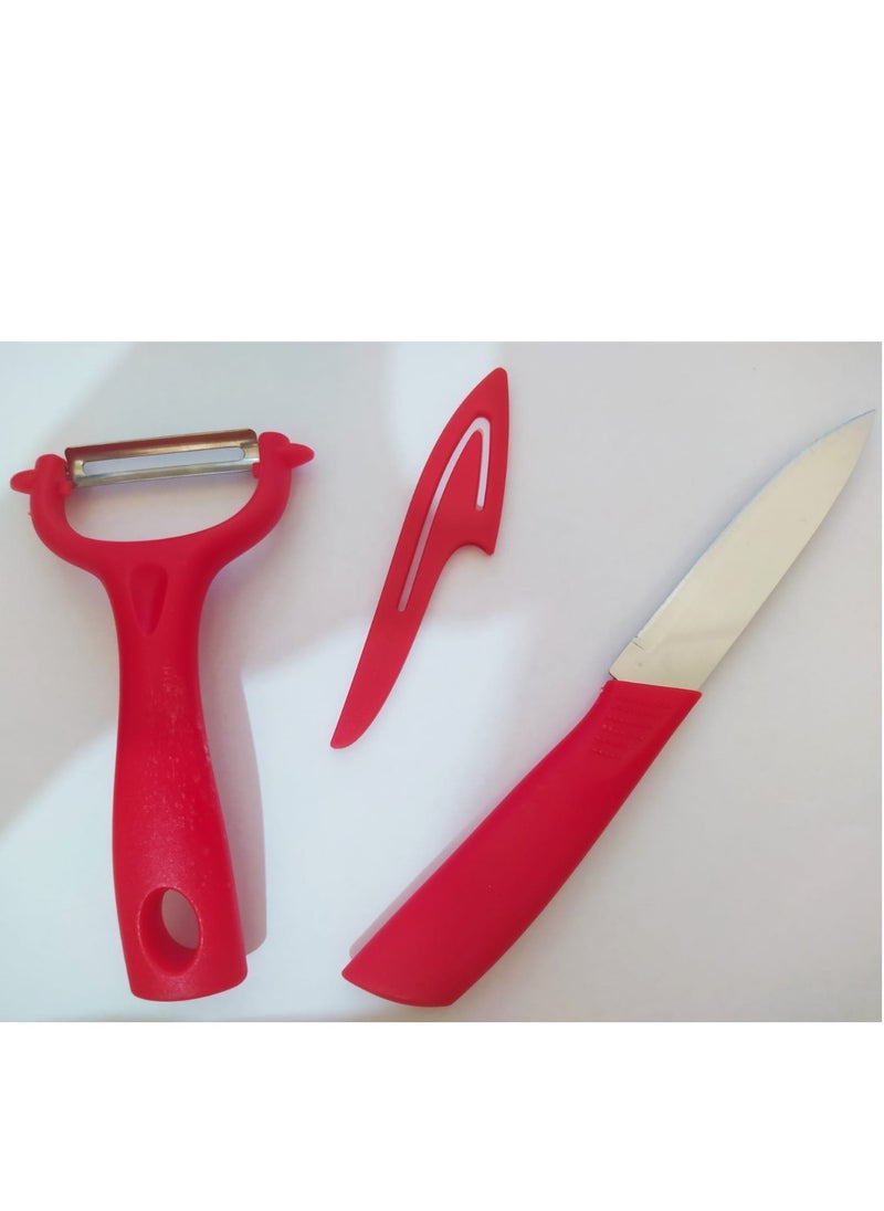 Generic - Set of peeler and knife with cover - Image 1