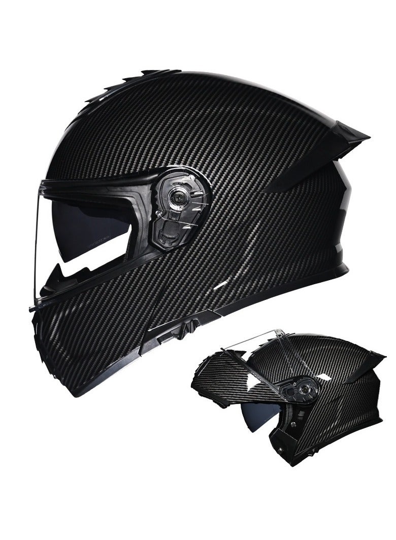 ORZ New Double Mirror Helmet Semi Full Cover Four Seasons Motorcycle Helmet  - Image 1