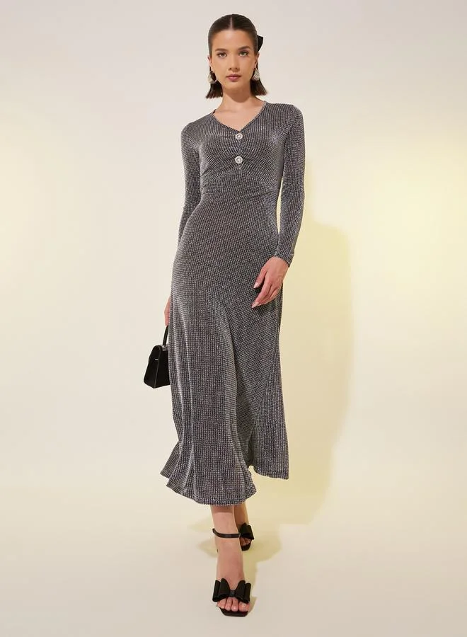 Take Two Metallic Knit Dress