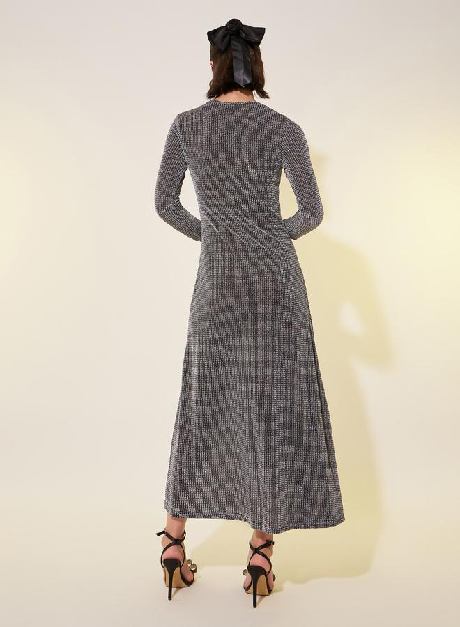 Take Two Texture Embellished V-Neck Midi Dress - Image 5