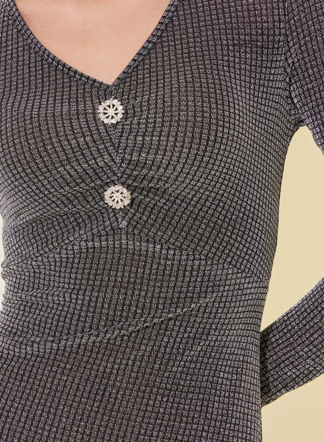 Take Two Metallic Knit Dress