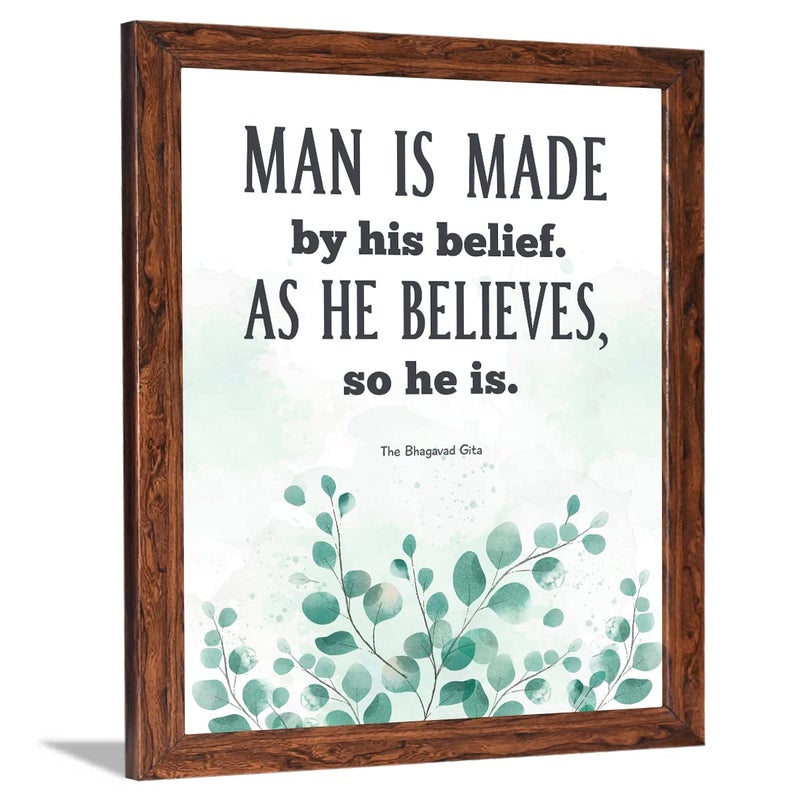 Chaka Chaundh Chaka Chaundh Bhagavad Gita Quotes Wall Frame Gita Quotes Wall Poster Krishna Quotes Wall Frames Krishna Quotes Wall Poster 14 X 11 Inches Man is made White Nature