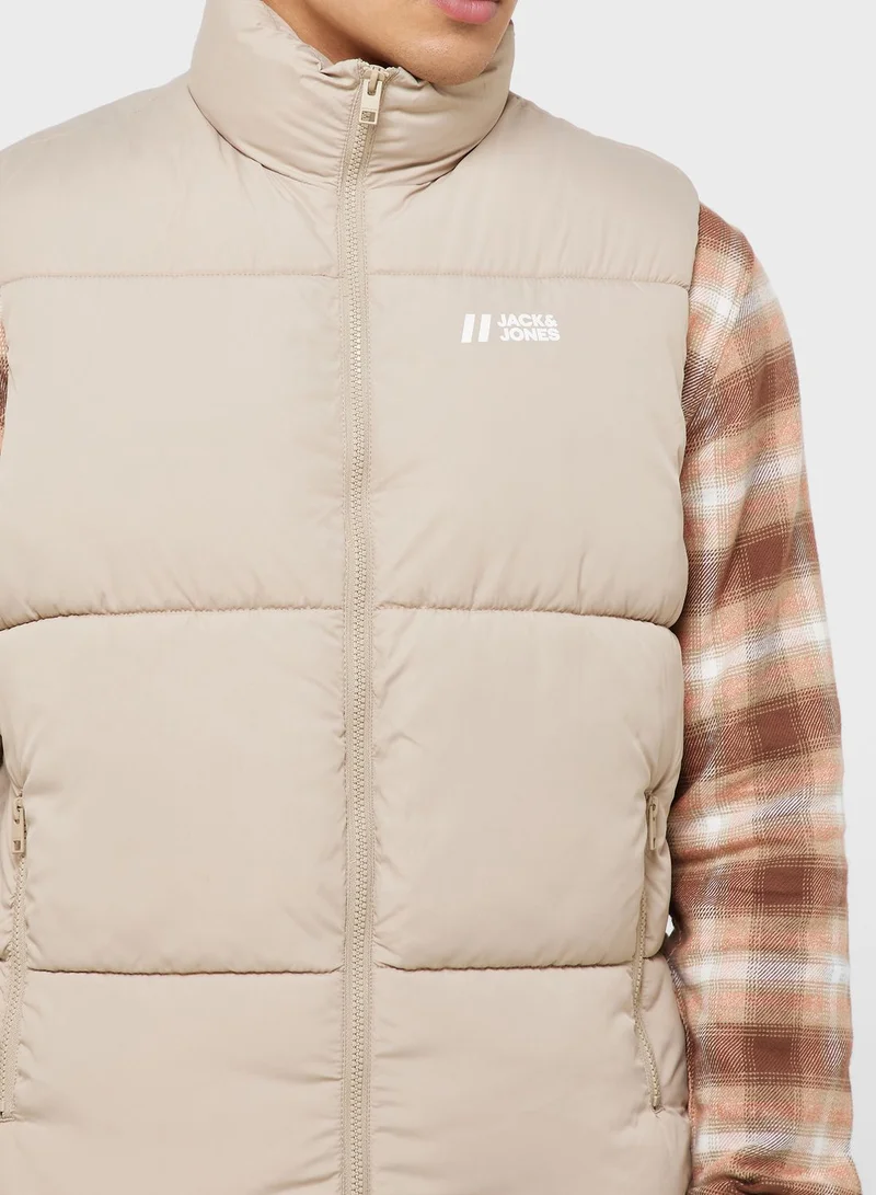 JACK & JONES Zip Through Puffer Gilet