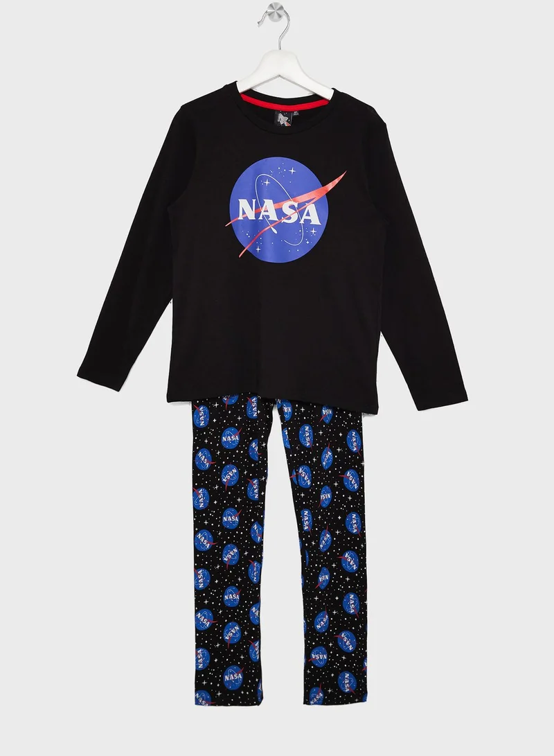ناسا Nasa Boys Printed Long Sleeve T-shirt and Pant Set