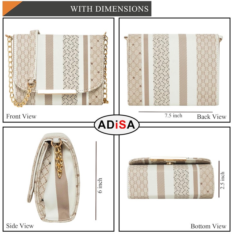 ADISA Women Girls Stripes Checks Cross Body Sling Bag - Image 2