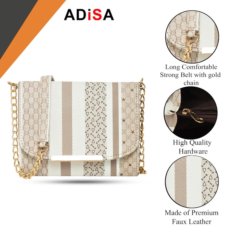 ADISA Women Girls Stripes Checks Cross Body Sling Bag - Image 3