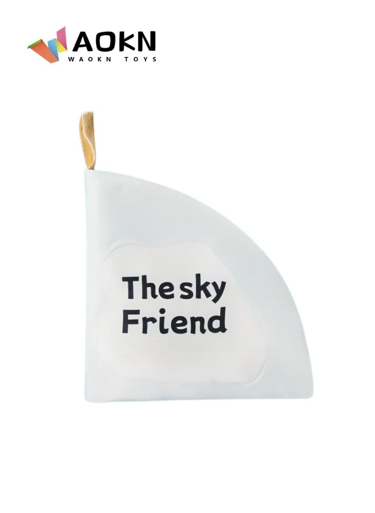 كتاب التنوير للتعليم المبكر للأطفال مصنوع من القماش كتاب صور الإدراك الحيواني القابل للتعليم مع حبل إرسال 6 حيوانات صغيرة في السماء فيلكرو