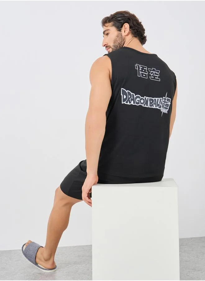 Styli Styli Dragon Ball Slogan Print Tank and Shorts Set