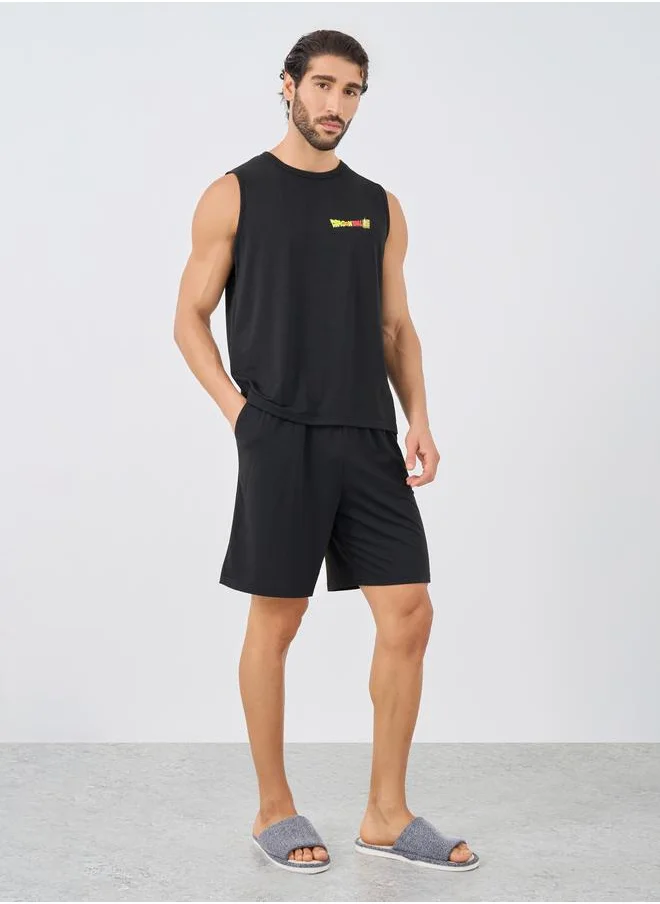 Styli Styli Dragon Ball Slogan Print Tank and Shorts Set