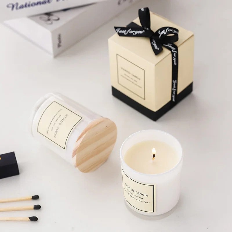 Y&D Luxury Scented Soy Candles in Glass Jar with Wood Lid & Gift Box | Private Label Home Decor Aromatherapy Candles - Image 4