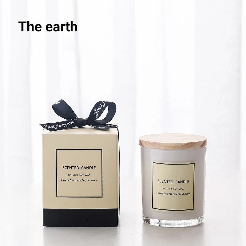 Y&D Luxury Scented Soy Candles in Glass Jar with Wood Lid & Gift Box | Private Label Home Decor Aromatherapy Candles - Image 1
