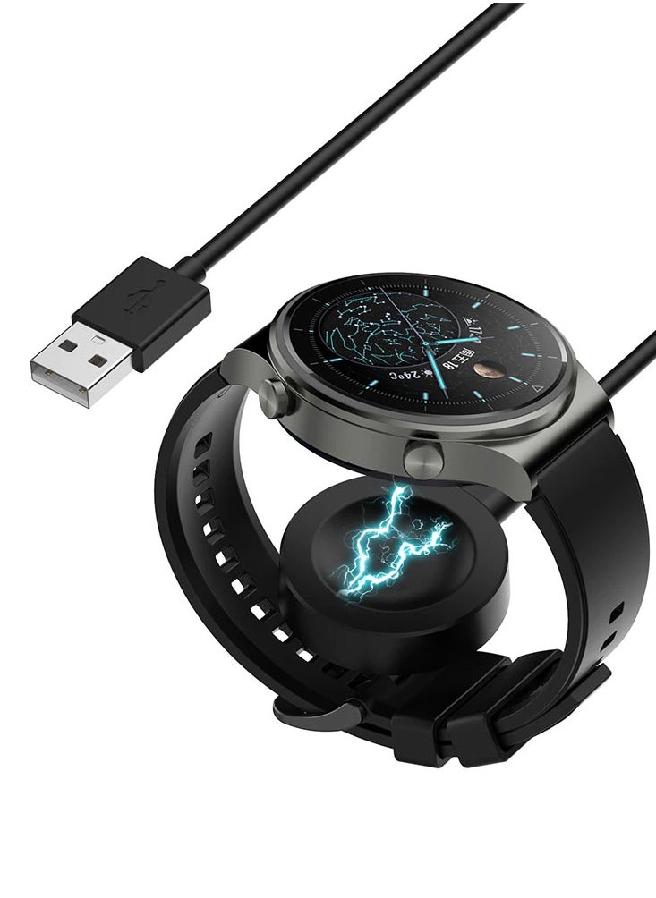 Generic - Huawei GT5/GT4/GT3/Watch 3/GT2 Pro/GT Runner Charger, Fast Charging Cable Data Cradle Dock Magnetic Wireless Charger for Huawei GT5/GT4/GT3/Watch 3/GT2 Pro/GT Runner Black - Image 1