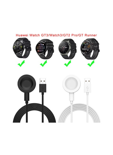 Huawei GT5/GT4/GT3/Watch 3/GT2 Pro/GT Runner Charger, Fast Charging Cable Data Cradle Dock Magnetic Wireless Charger for Huawei GT5/GT4/GT3/Watch 3/GT2 Pro/GT Runner Black