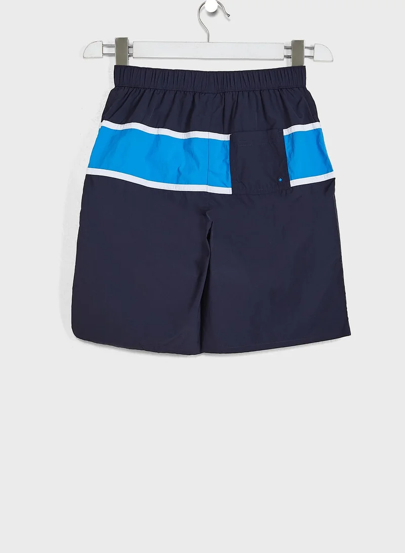 LACOSTE Kids Color Block Swim Shorts