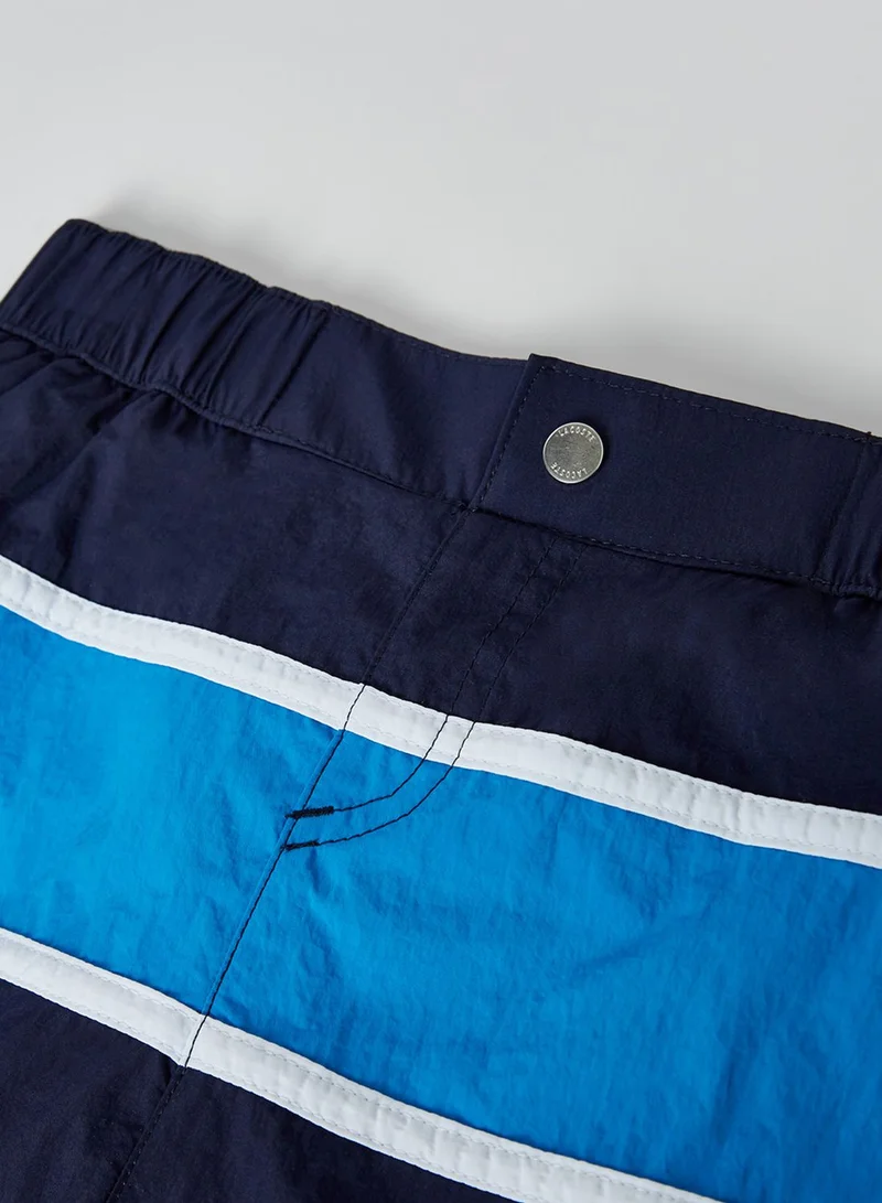 LACOSTE Kids Color Block Swim Shorts