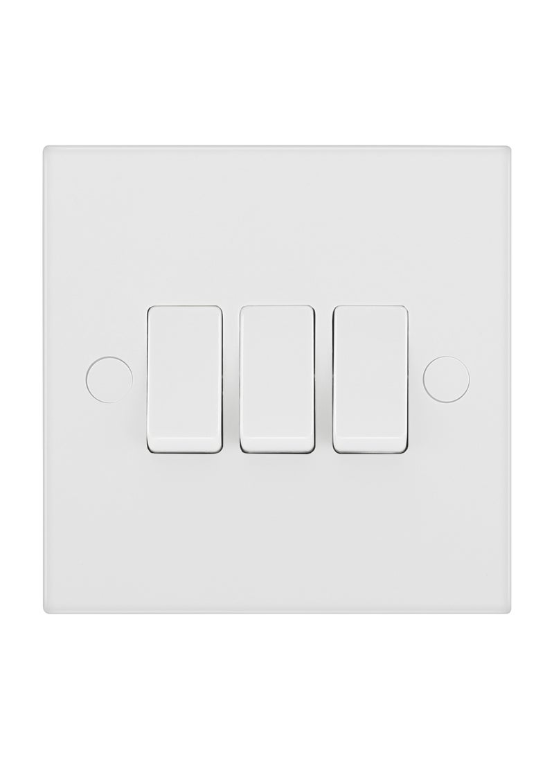 BG BG Nexus 20 Amp 10AX Triple 2 Way Square Edge Plate Switches  - Image 1