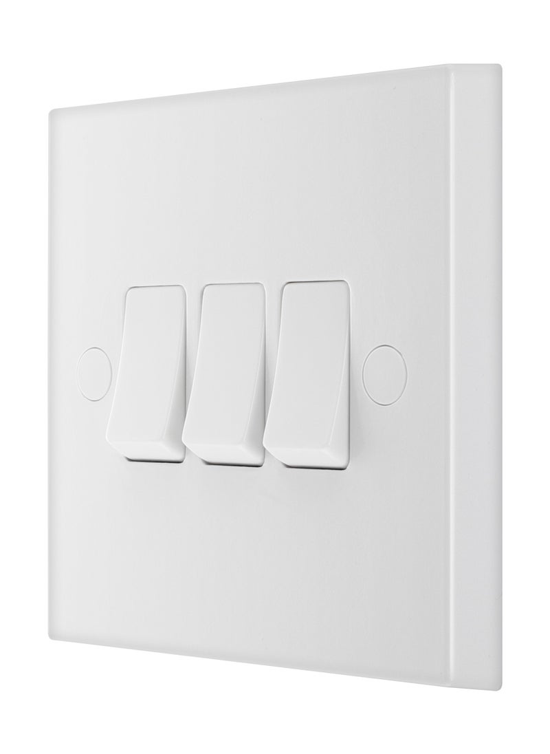 BG BG Nexus 20 Amp 10AX Triple 2 Way Square Edge Plate Switches  - Image 2