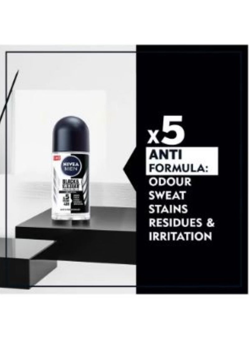 Nivea - Nivea Roll On Deodorant For Men Invisible Original X5 50 ml - Image 1