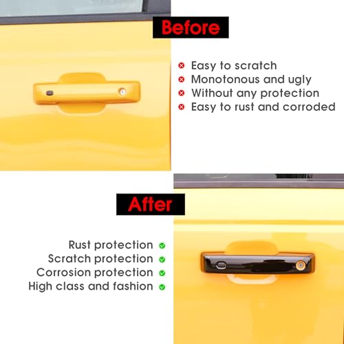 BESTAOO Door Handle Inserts Trim Cover Tailgate Handle Cover Compatible with Ford Bronco 2021 2022 2023 2024 2025 with Smart Hole Black - Image 3