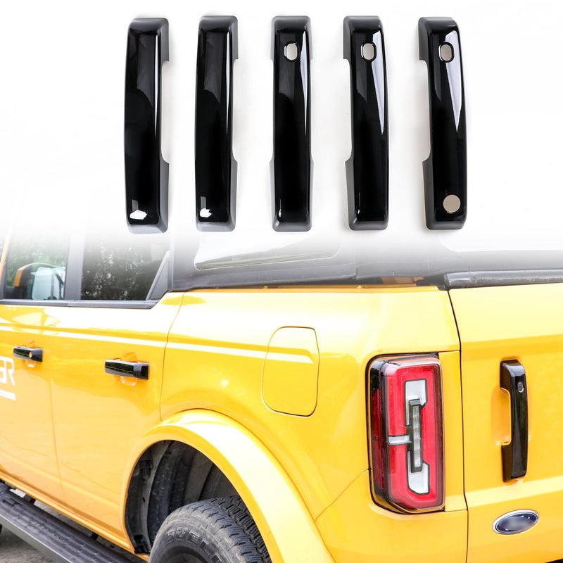 BESTAOO Door Handle Inserts Trim Cover Tailgate Handle Cover Compatible with Ford Bronco 2021 2022 2023 2024 2025 with Smart Hole Black - Image 2