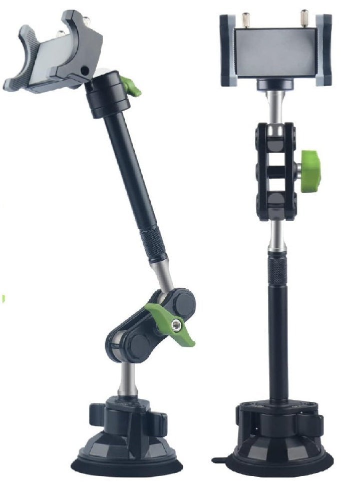 ELTRAZONE Suction Cup Car Phone Holder Mount – 360° Rotating, Universal Ball Head Arm, Multifunctional Adjustable for Car Window & Windshield, Compatible with iPhone & Samsung - Image 1