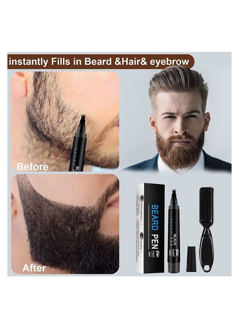 Generic Beard Pencil Filler for Men, Beard Pen for Men, Waterproof Beard Filling Pen Kit with Water Proof Beard Filling Pen and Beard Brush Long Lasting Coverage and Natural Looking  - Image 2