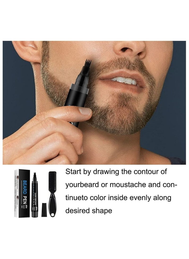 Generic Beard Pencil Filler for Men, Beard Pen for Men, Waterproof Beard Filling Pen Kit with Water Proof Beard Filling Pen and Beard Brush Long Lasting Coverage and Natural Looking  - Image 5