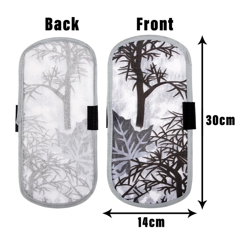 Kuber Industries Kuber Industries Fridge Handle Cover Polyester Fridge Door Handle Protector Fridge Door Handle Cover Tree Kniting Fridge Handle Cover 2 Piece Set Gray  - Image 3