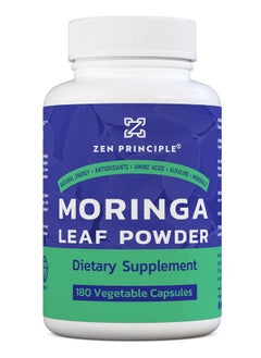 Zen Principle Organic Moringa Oleifera. Ultra Premium. Provides An All Natural Energy Boost And Multi Vitamin. A Raw Superfood Vegan No Gmo And Gluten Free. 180 Capsules.  - Image 2