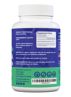 Zen Principle Organic Moringa Oleifera. Ultra Premium. Provides An All Natural Energy Boost And Multi Vitamin. A Raw Superfood Vegan No Gmo And Gluten Free. 180 Capsules.  - Image 3