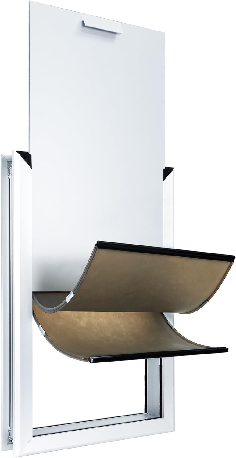 باب كلب كبير من الألمنيوم HANIML مع مغناطيس وأجنحة مزدوجة باب كلب للكلاب الكبيرة حتى 100 رطل مقاوم للطقس الشديد موفر للطاقة مع لوحة قابلة للقفل