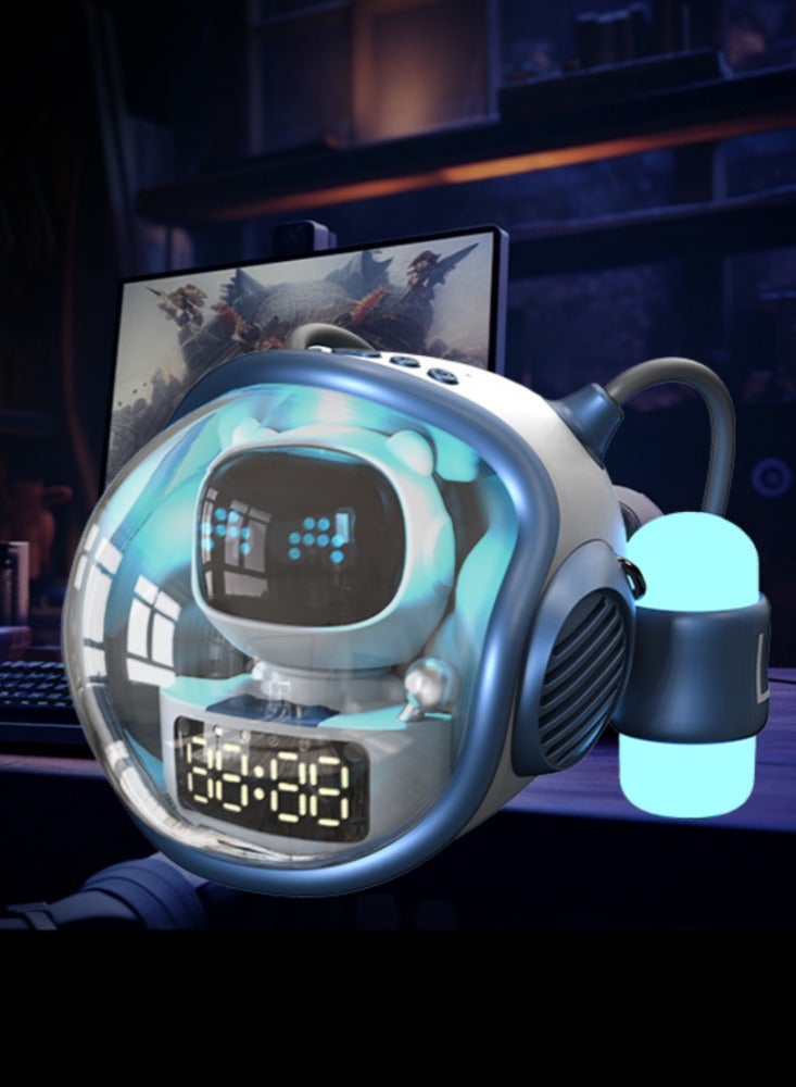 Spaceship Wireless Bluetooth Intelligent Sound Clock Alarm Clock Night Light Insertion TF Card Play Creative Gift - Image 3
