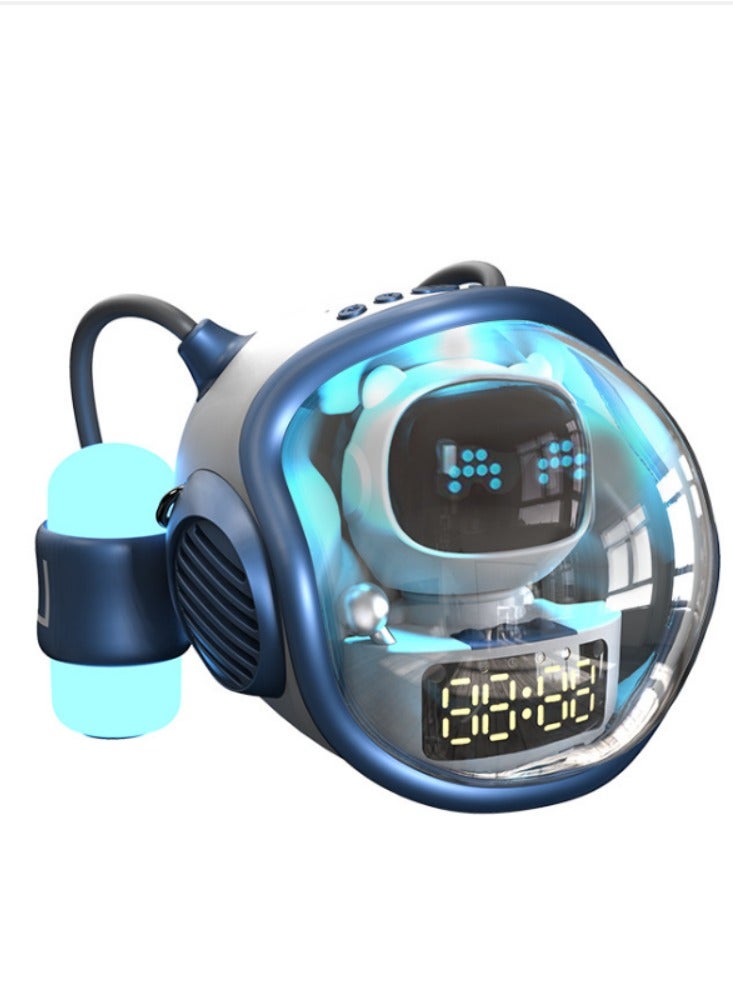 Spaceship Wireless Bluetooth Intelligent Sound Clock Alarm Clock Night Light Insertion TF Card Play Creative Gift - Image 1