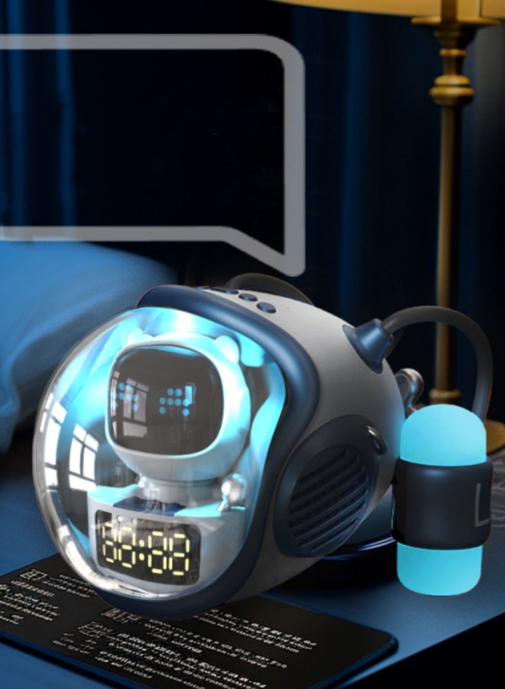 Spaceship Wireless Bluetooth Intelligent Sound Clock Alarm Clock Night Light Insertion TF Card Play Creative Gift - Image 5