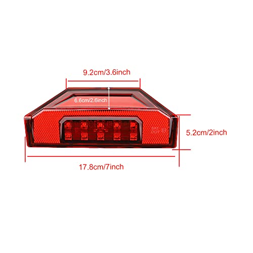 Cavauu 1Pcs UTV Ranger Tail Light Red LED Rear Brake Stop Lamp Tail Light Assembly #2412774 for Polaris Ranger 570 Full Size XP 900 RGR GENERAL 1000 2015-2021(fit Left & Right Side (Red) - Image 4
