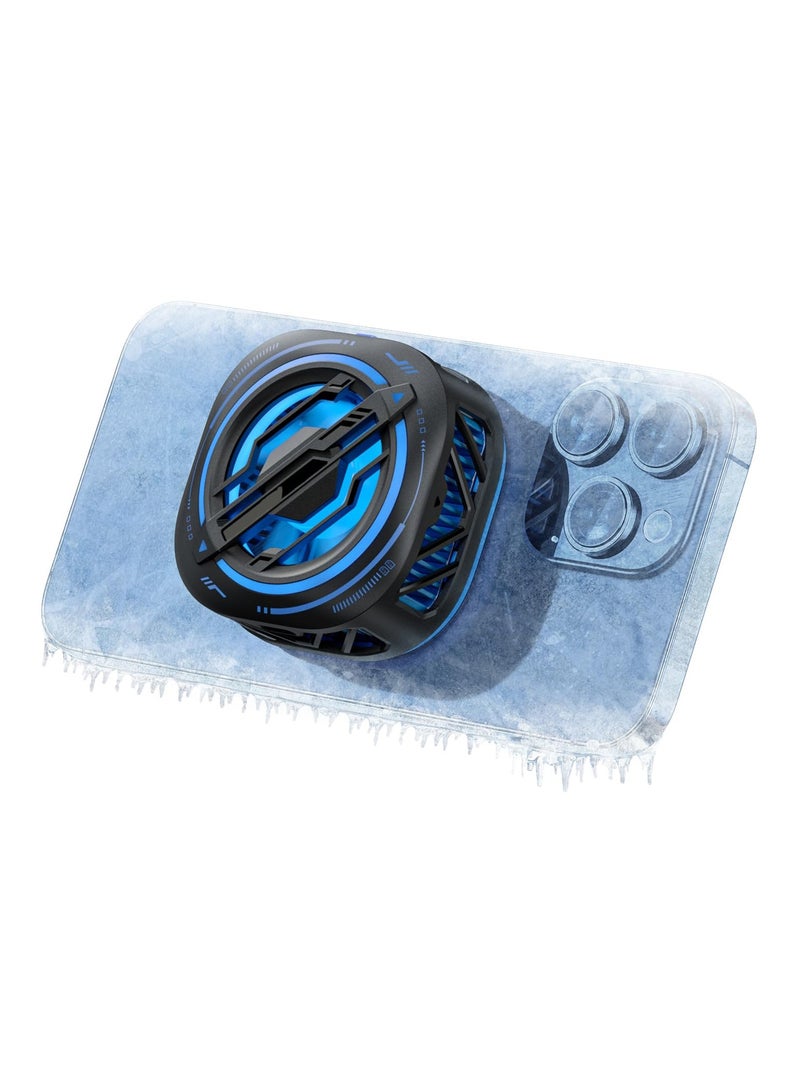 KASTWAVE Magnetic Cell Phone Cooler Semi Conductor Heatsink Phone Cooling Fan with RBG Larger Cooling Area Super Quiet Rapid Cooling Increase Game Framerate and experience for Phone Tablet IPad Black - Image 1