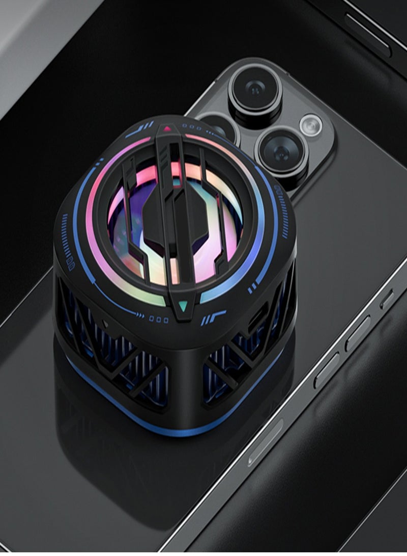 KASTWAVE Magnetic Cell Phone Cooler Semi Conductor Heatsink Phone Cooling Fan with RBG Larger Cooling Area Super Quiet Rapid Cooling Increase Game Framerate and experience for Phone Tablet IPad Black - Image 2