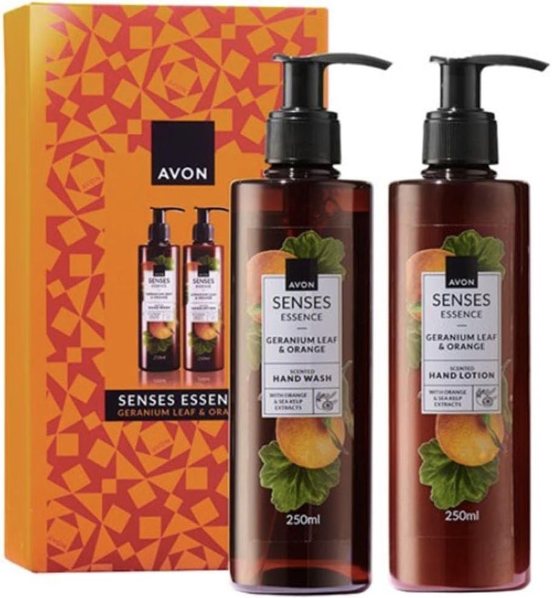 Limited Boxed Gift Set Senses Essence Geranium Leaf Orange Care Set includes Hand Wash 250ml and Hand Lotion 250ml