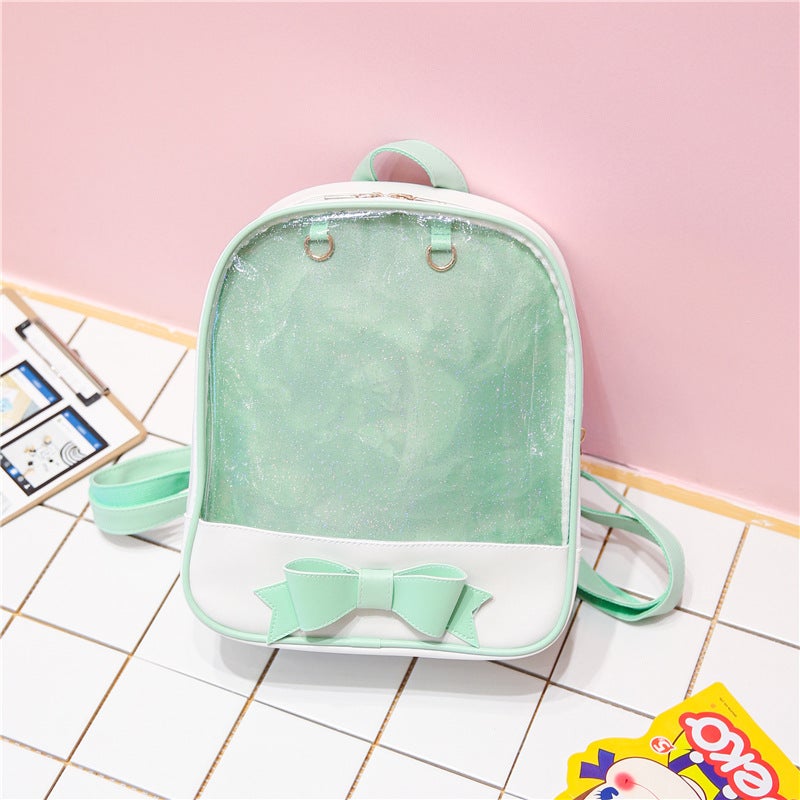 2024 Korean Style Fashion Butterfly Bow Womens Backpack Mint Green 