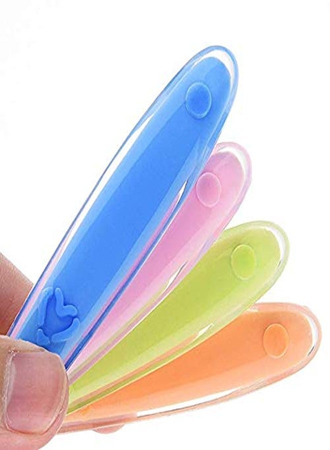 Safe-O-Kid® BPA-Free Extra Safe Silicone Tip Spoon – Non-Toxic, Soft, Gentle for Baby’s Gums, Perfect for Introducing Solids, Safe for Little Eaters, Blue (Pack of - 4) - Image 3