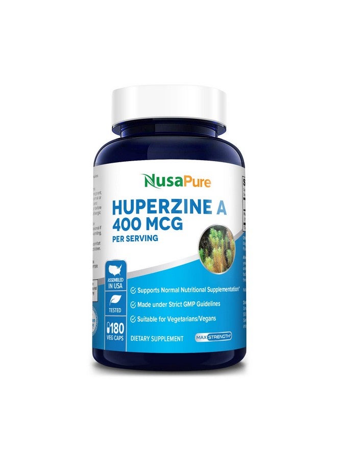NusaPure هوبيرزين أ 400 ميكروغرام 180 كبسولة نباتية (نباتية غير معدلة وراثيًا وخالية من الغلوتين) - Image 1