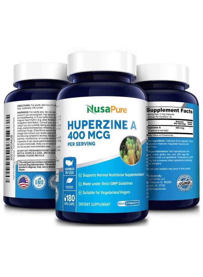 NusaPure هوبيرزين أ 400 ميكروغرام 180 كبسولة نباتية (نباتية غير معدلة وراثيًا وخالية من الغلوتين) - Image 2