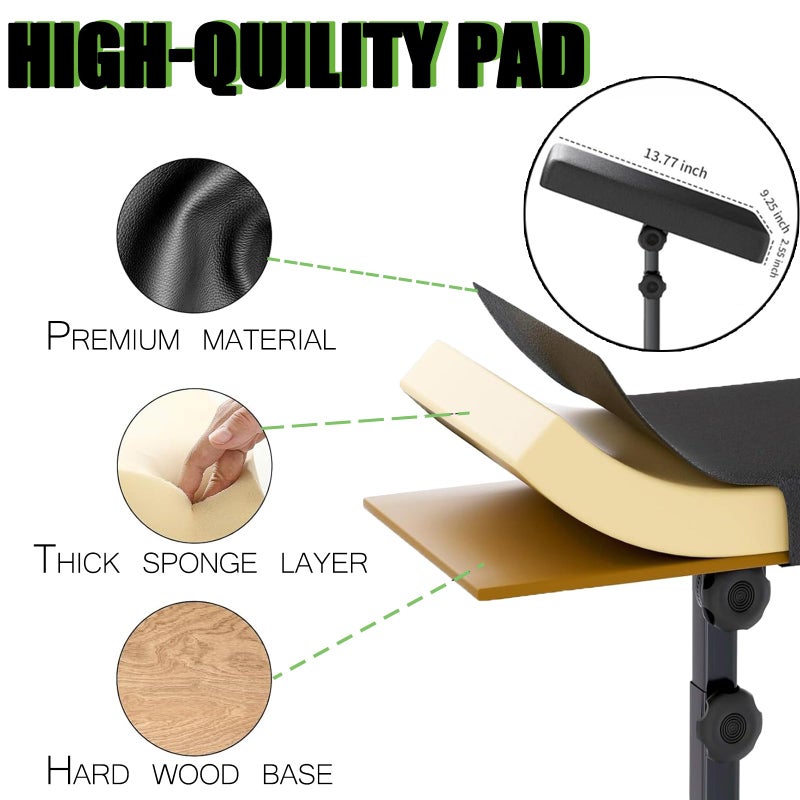 Beoncall Tattoo Arm Rest - Beoncall Tattoo armrest and Legrest Stand 360Â°Adjustable Armrest Foldable Legrest Leather Pad Thick Sponge Stable Base for Tattoo Studio Tattoo Artists - Image 5