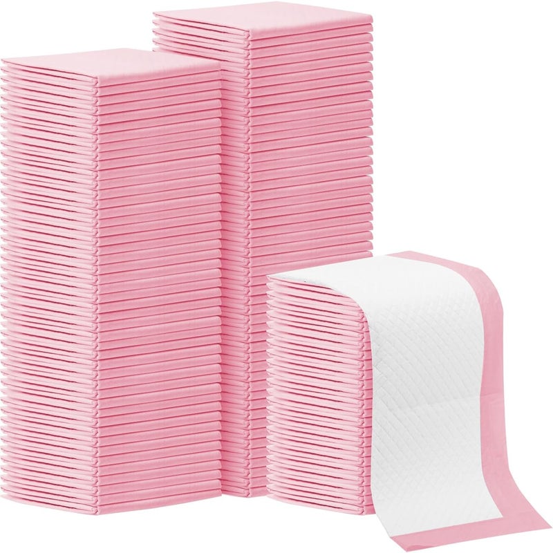 SKY-TOUCH 80 Pieces Baby Disposable Changing Mats,Waterproof Baby Changing Pads, 60x60 cm, Highly Absorbent Leakproof Changing Pad Baby, Ultra soft Diaper Changing Mat Underpads for Baby Pink - Image 1