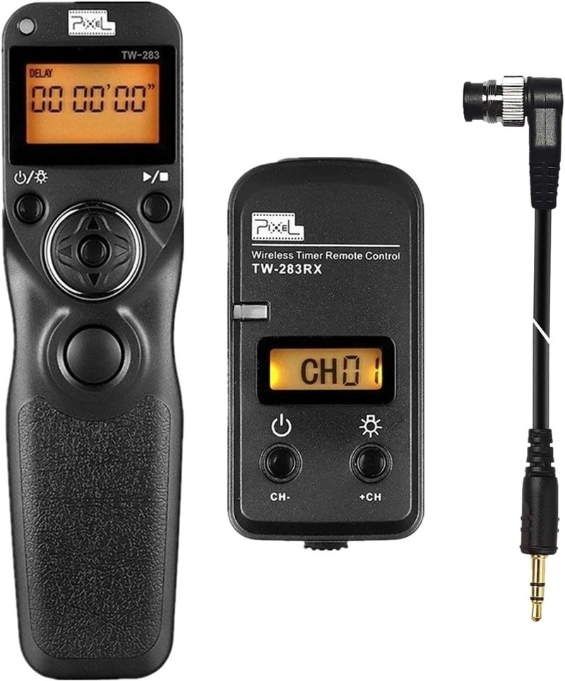 Pixel LCD Wireless Shutter Release Remote Control TW283-DC0 Compatible with Nikon Z8 Z9 D3 D810A D3s D4 D5 D6 D800 D850 D800E D810A D810 D700 D500 D300 D300s D200 F100 F90 F90X F6 F5 N90s D1X D2H - Image 1