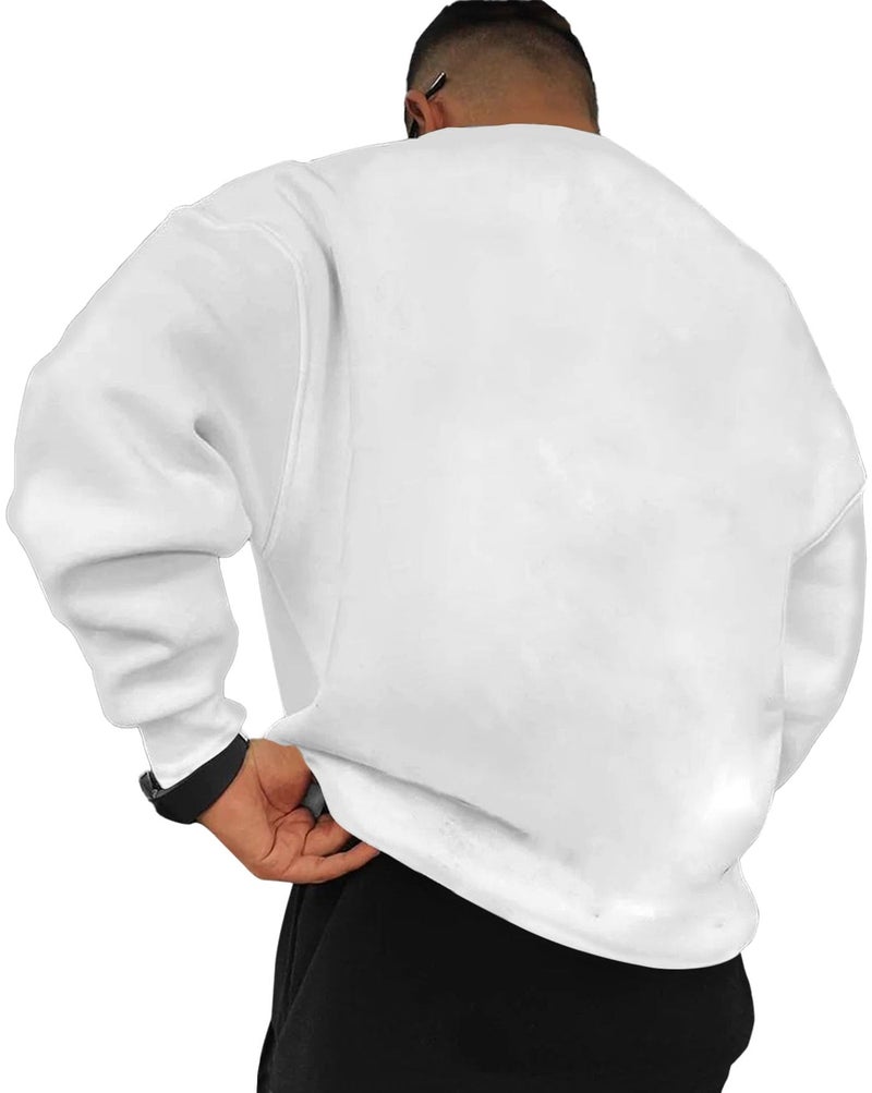 AUSK Man Sweatshirt with Fleece Fabric || Hot Sweatshirt Oversized for Mens White - Image 2