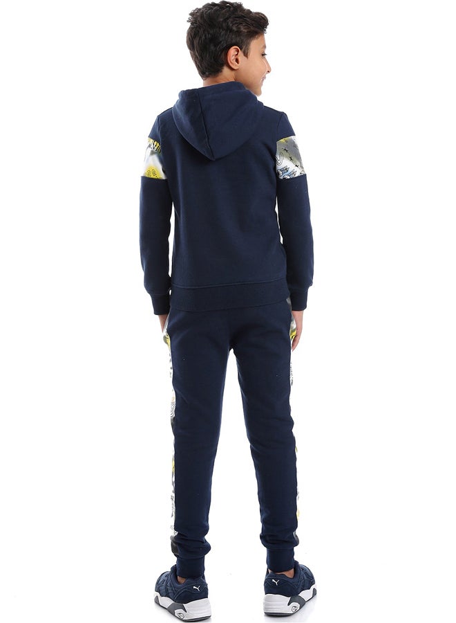 Andora Navy Blue Training Suit With Yellow Drawstrings _Navy Blue - Image 4